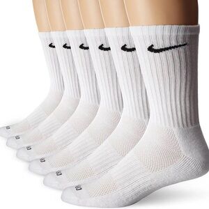 Nike Dri-Fit Crew 6-Pair Pack EU42-46 US9-12 Large White/Black